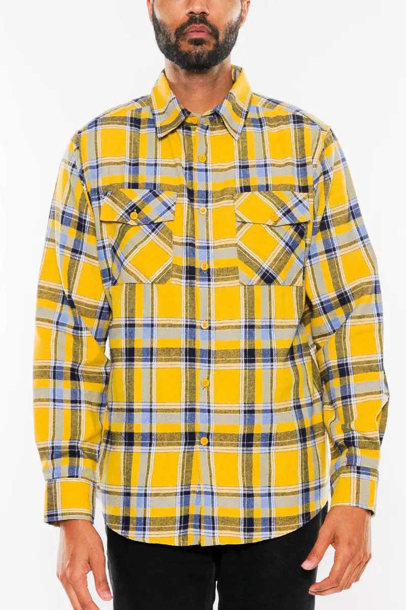 Burgundy White Brushed Flannel Shirt