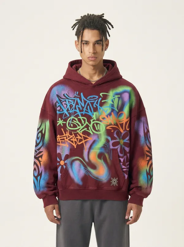 Unisex Graffiti Tribal Art Graphic Hoodie