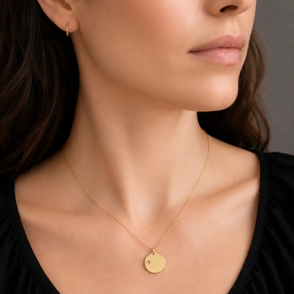 Diamond Heart Medallion Pendant Necklace