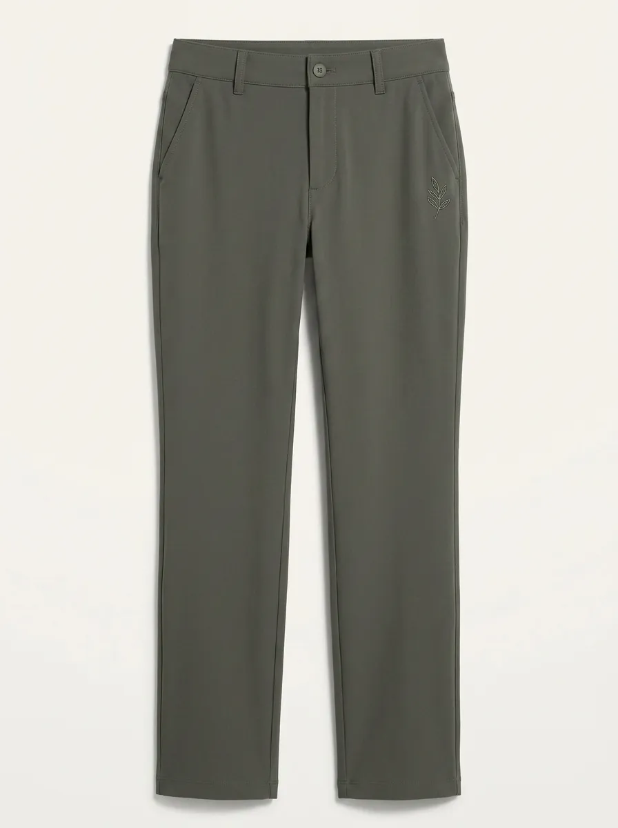 Women's Contemporary Comfort Leaf Embroidered Mid Rise Straight Leg Pants