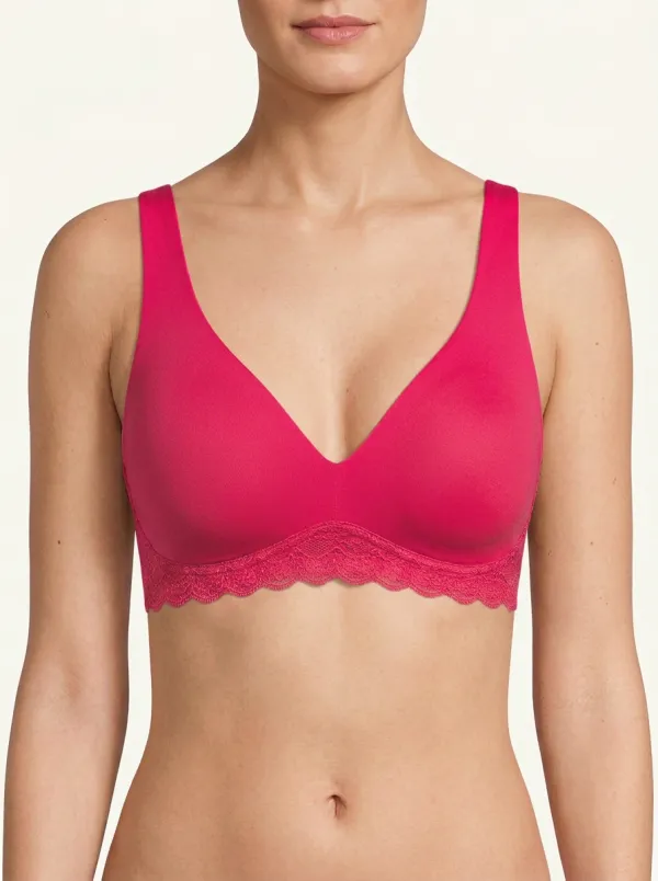 V-Neck Wireless Lace-Trimmed Bra