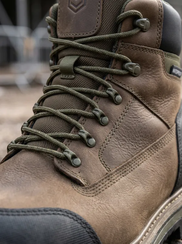 Men's Construction Worker Brown Waterproof Leather Work Boots