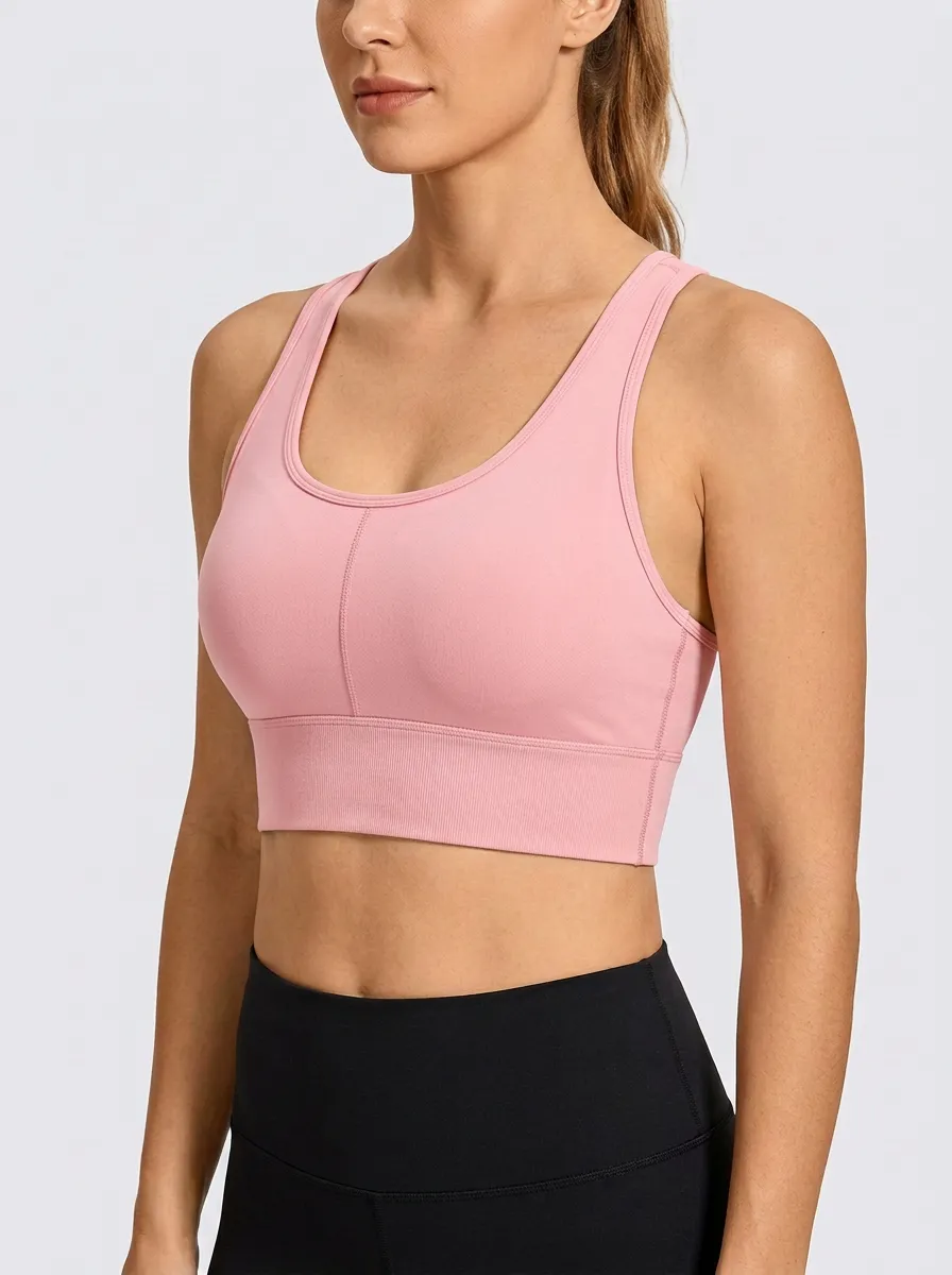 Women's Scoop-Neck Racerback Vertical-Seam Sports Bra