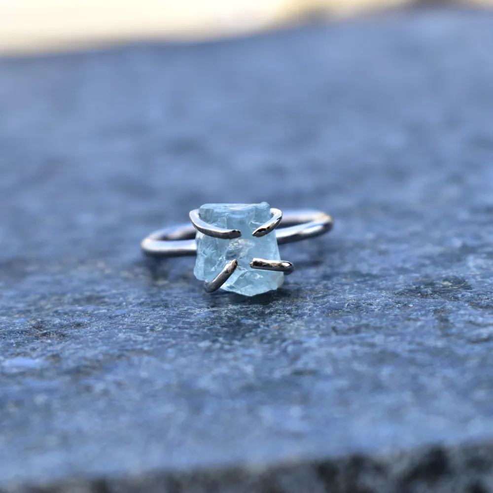 Minimal Aquamarine Ring