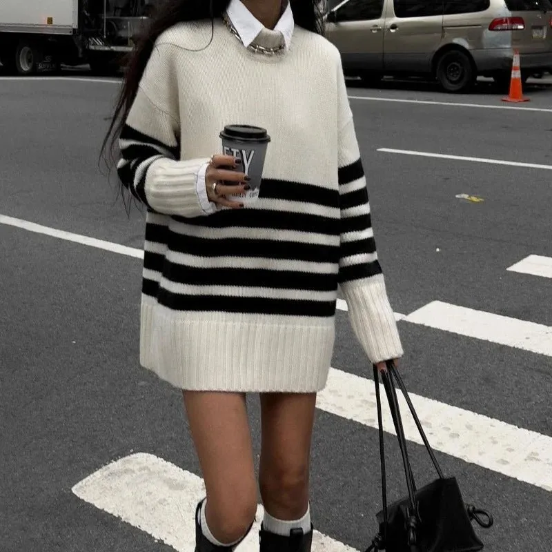 Mock Neck Striped Sweater