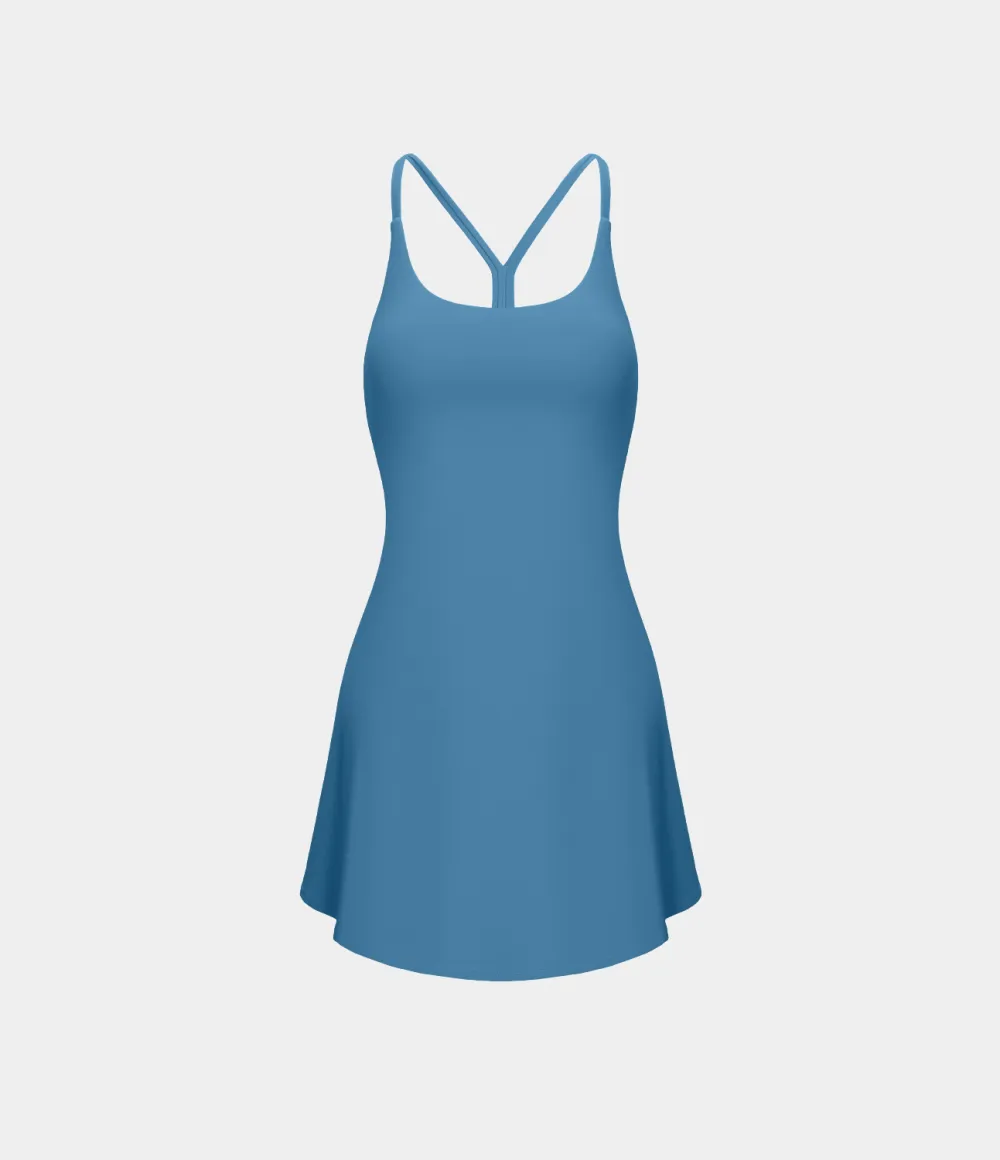 Softlyzero Airy Backless Cut Out 2-in-1 Pocket Cool Touch Mini Activity Dress