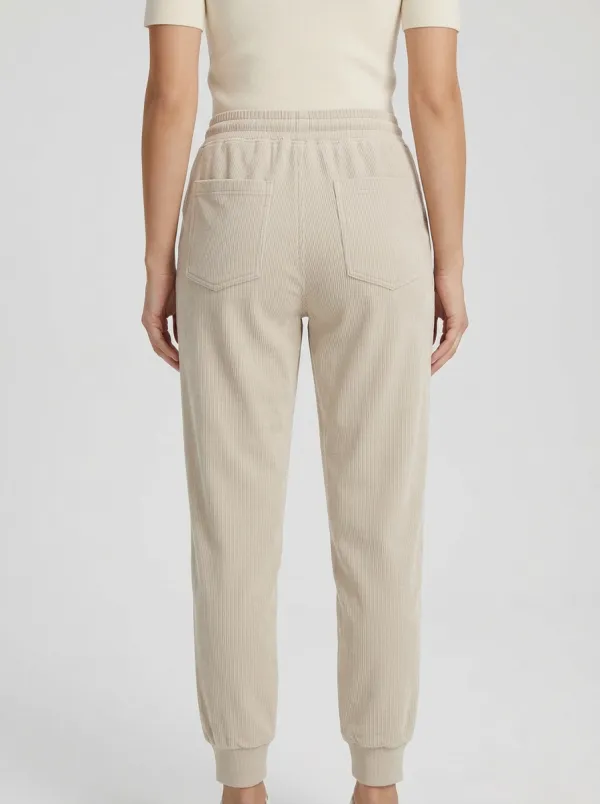 Women's Drawstring-Waist Jogger Corduroy Pants