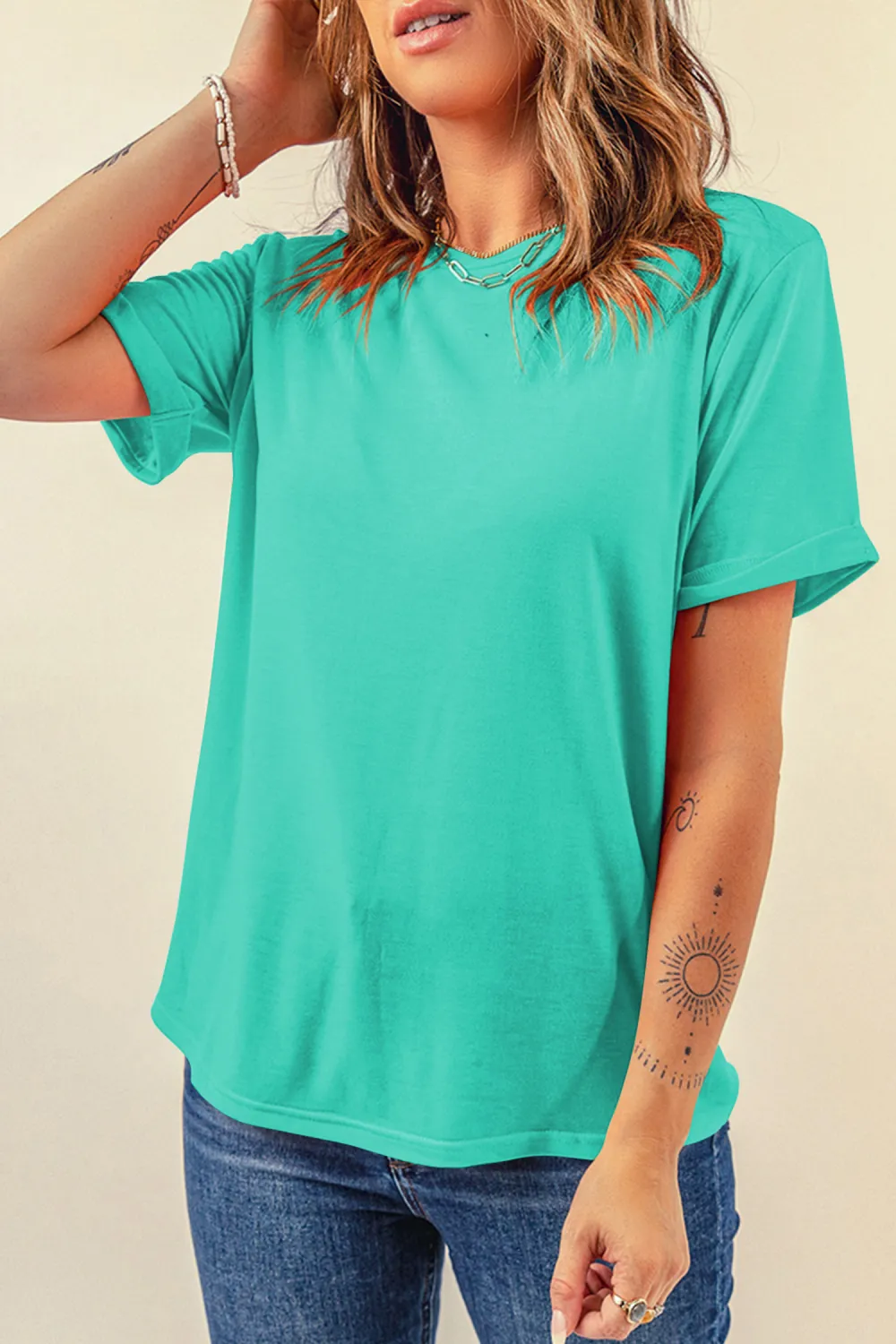 Mint Green Crew Neck Tee