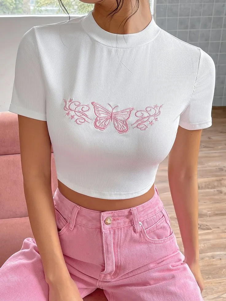 Butterfly Crop Cotton Tee