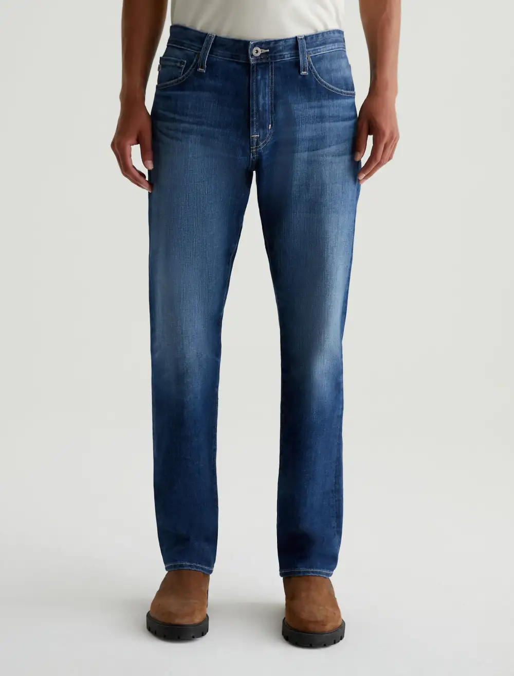 Men's Relaxed Tapered Mid Rise Zip Fly Jeans