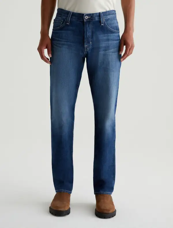 Men's Relaxed Tapered Mid Rise Zip Fly Jeans
