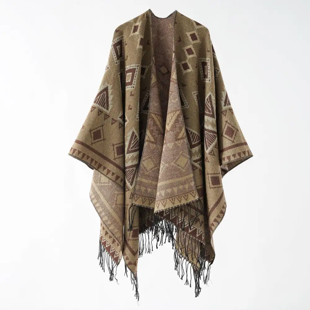 Jacquard Ruana Wrap