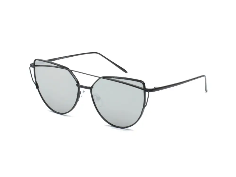 Mirrored Metal Cat-Eye Sunglasses