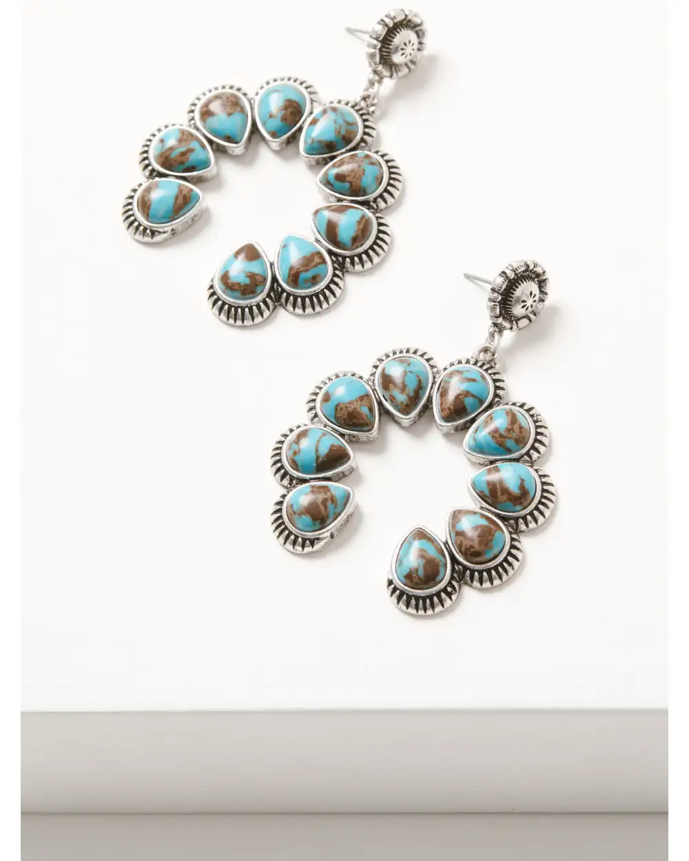 Concho Stone Detail Earrings