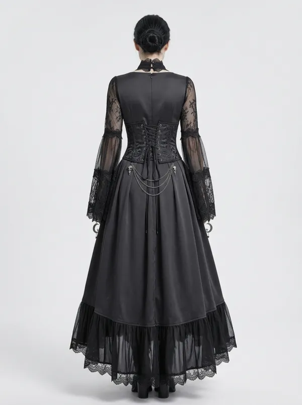 Punk Skull Victorian Corset Darkwear Style Women's Gothic Dress