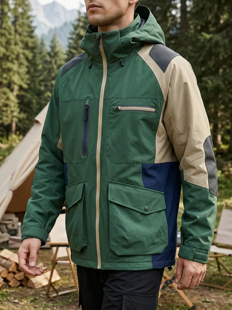 Men's Ridge Hiking Outdoor Mountain Graphic Printed Hooded Jacket
