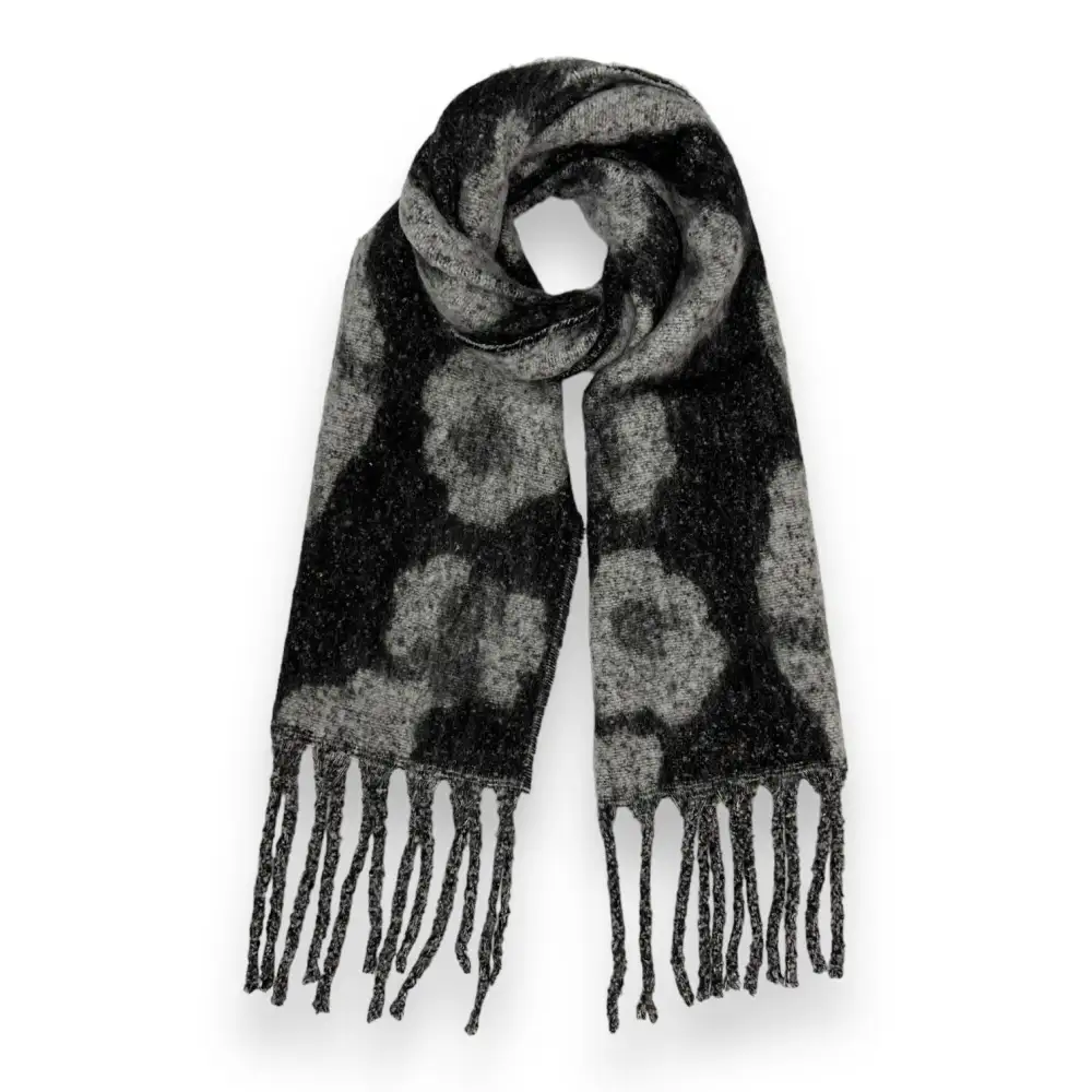 Fluffy Leopard Tasseled Winter Scarf