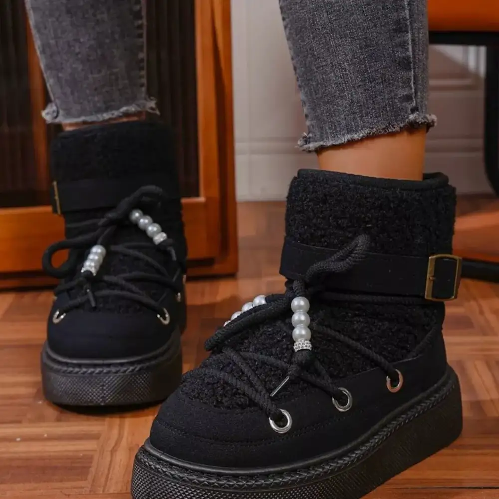 Refined Lace-Up Platform Boots