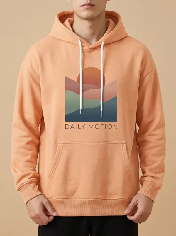Unisex Daily Motion Sunset Mountain Print Hoodie