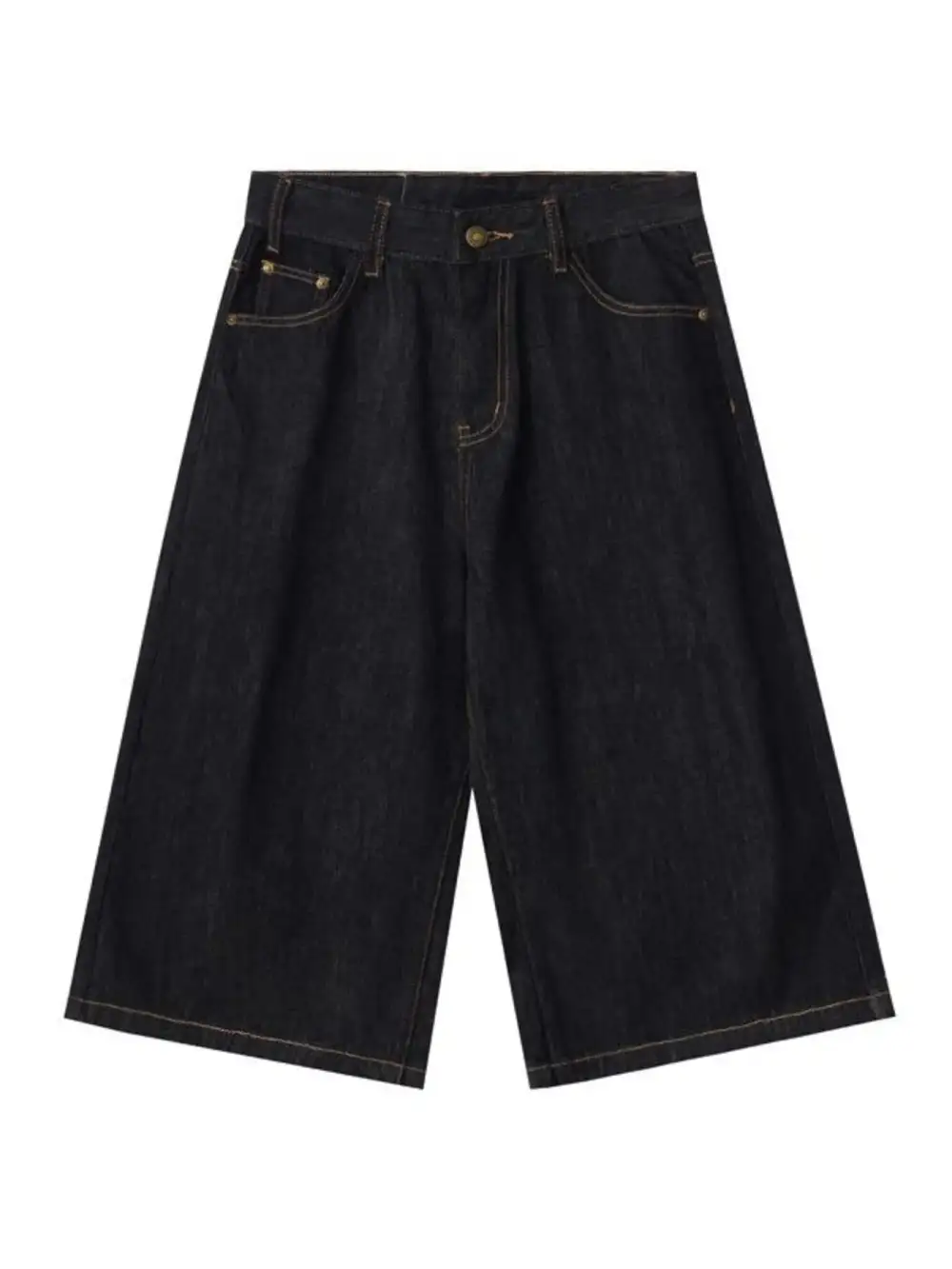 Textured Men's Wide Leg Denim Shorts