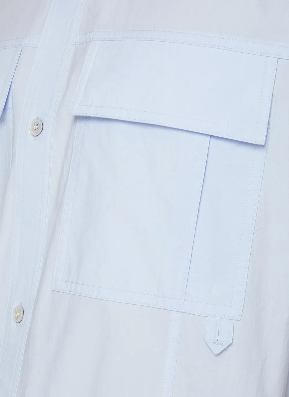 Versatile Soft Loose Button Light Blue Cotton Shirt