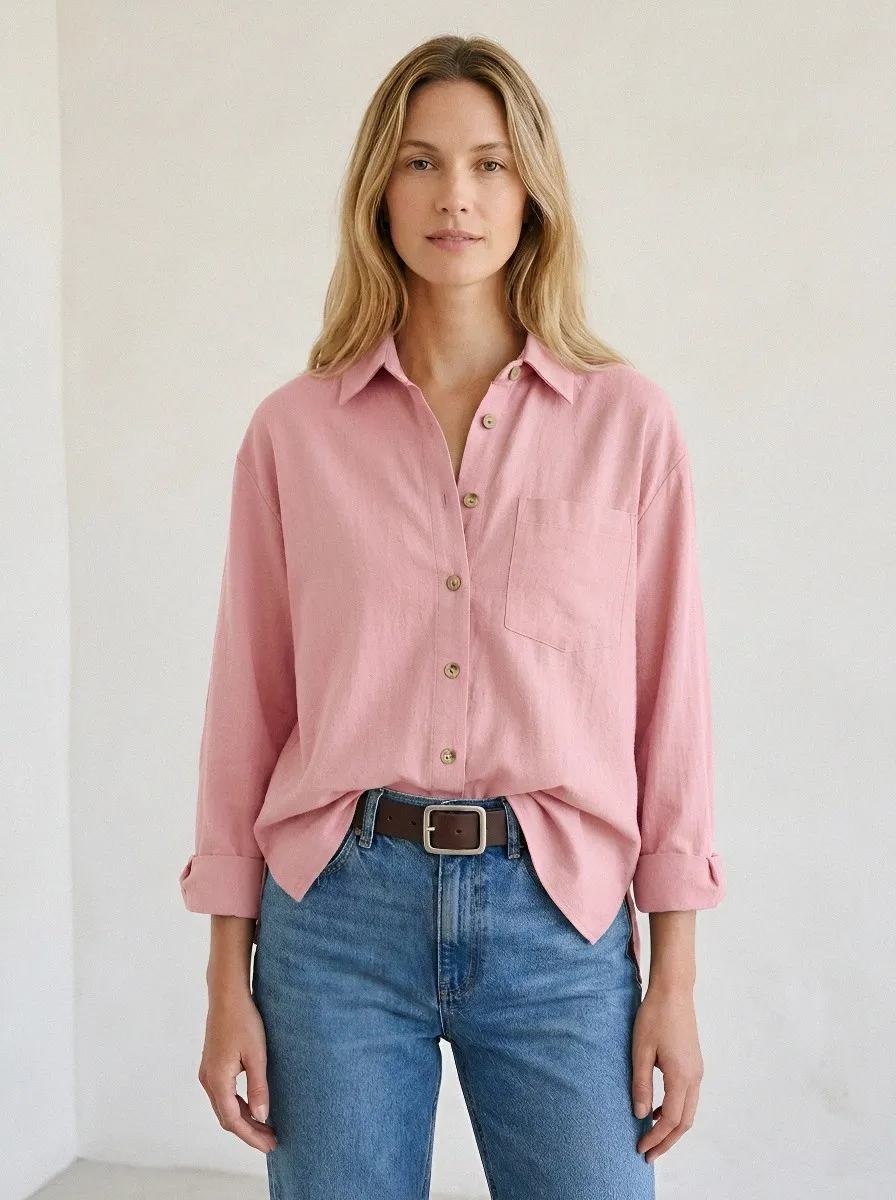 Women's Casual Sage Green Button Down Long Sleeve Shirt