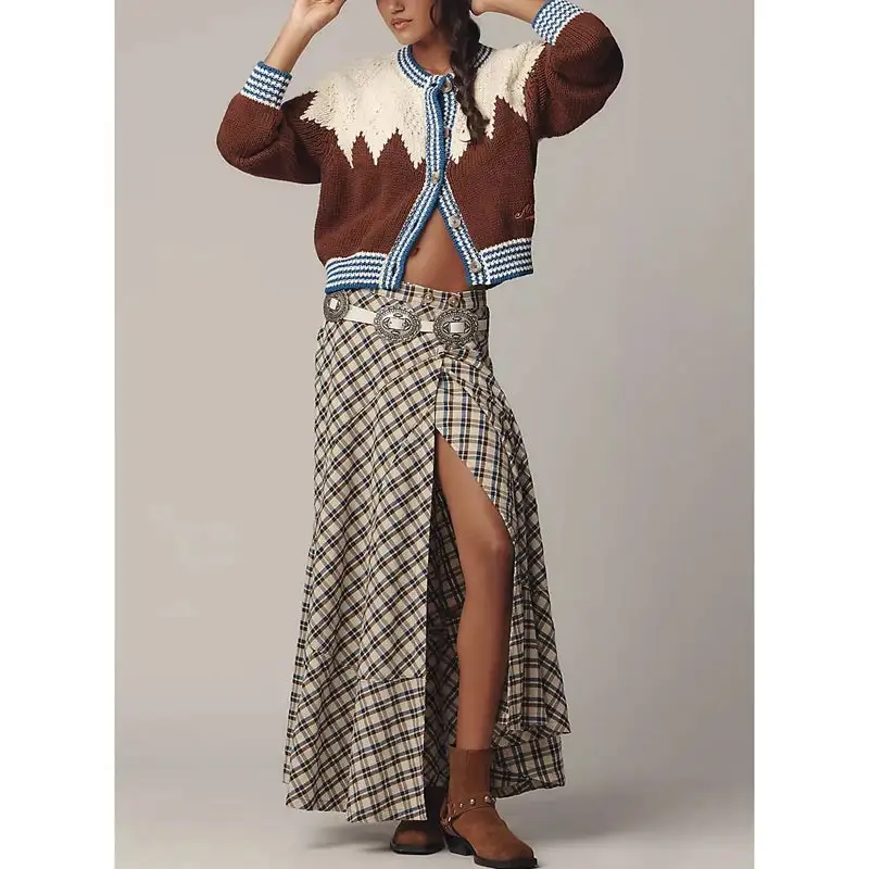 And Pattern Button Up Cardigan