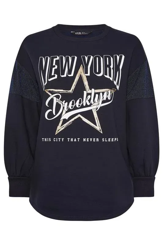 Navy Blue 'New York' Crew Neck Sweatshirt