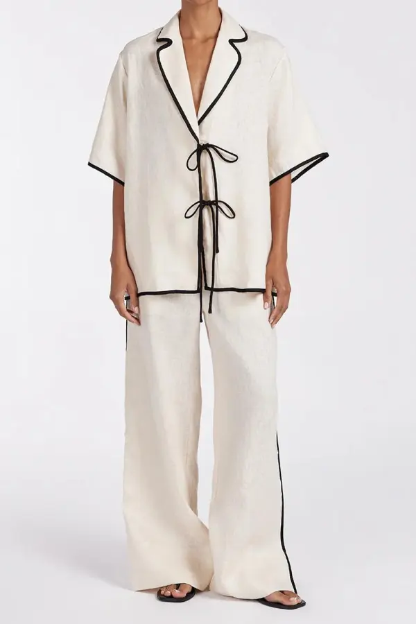 CREAM LINEN PANT