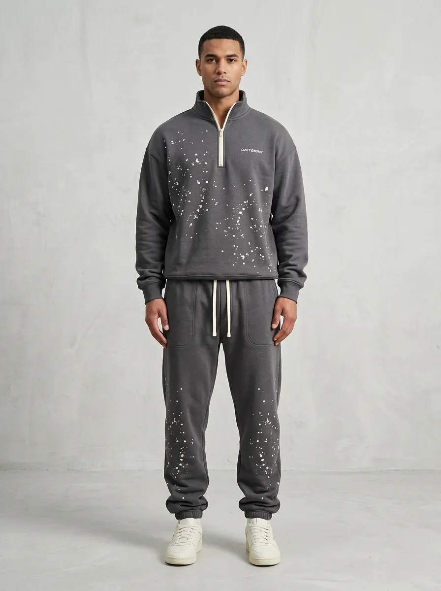 Men's Streetwear Paint Splatter Print Jogger Set
