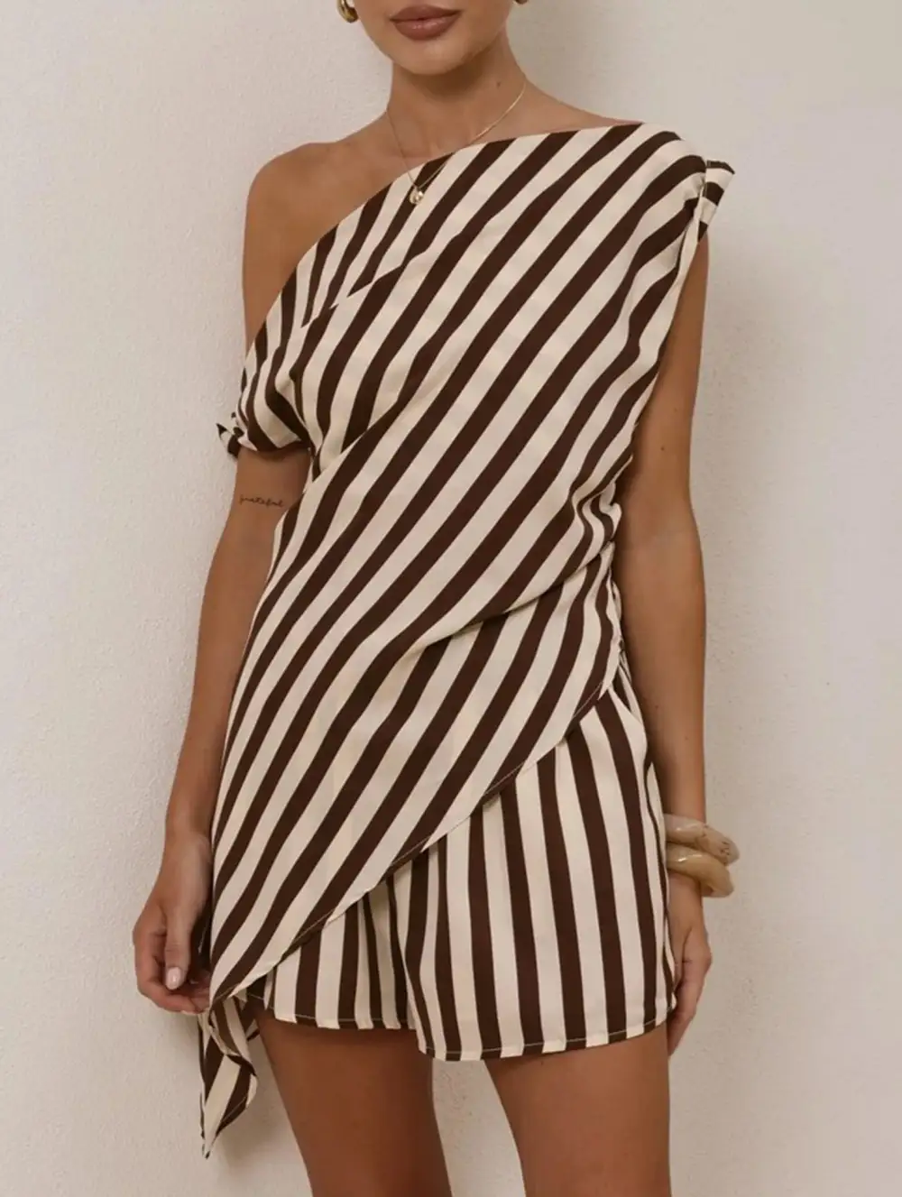 One Shoulder Top Set