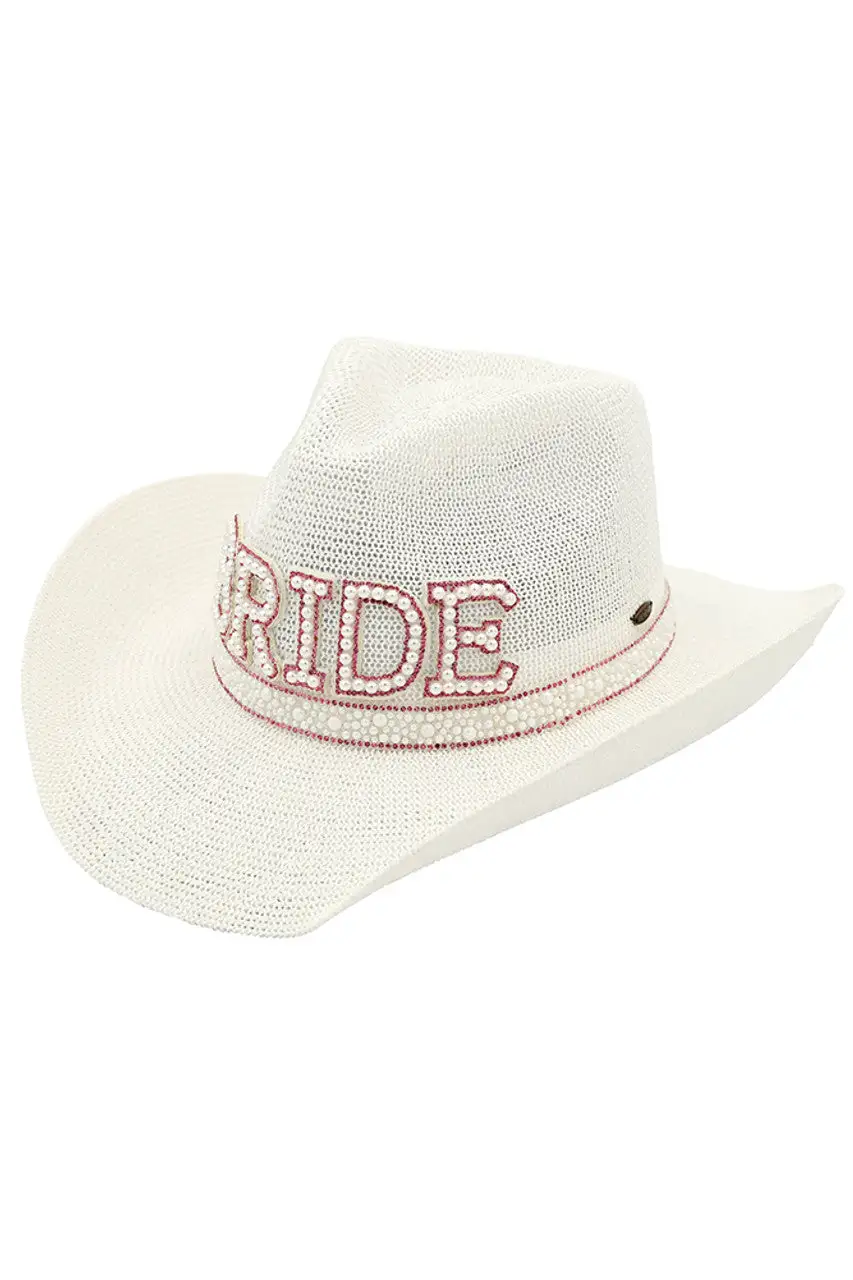 Rhinestone Bride Cowboy Hat