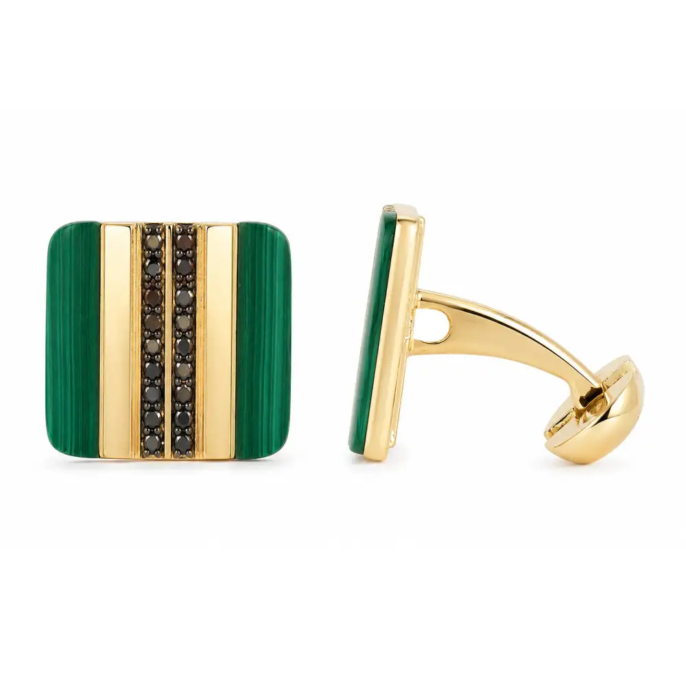 Black Diamond Malachite Cufflinks