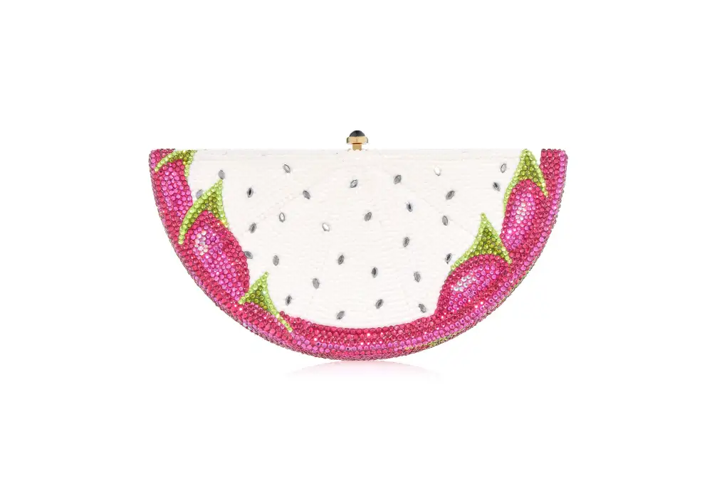 Artful Dragon Fruit Slice Crystal Minaudiere