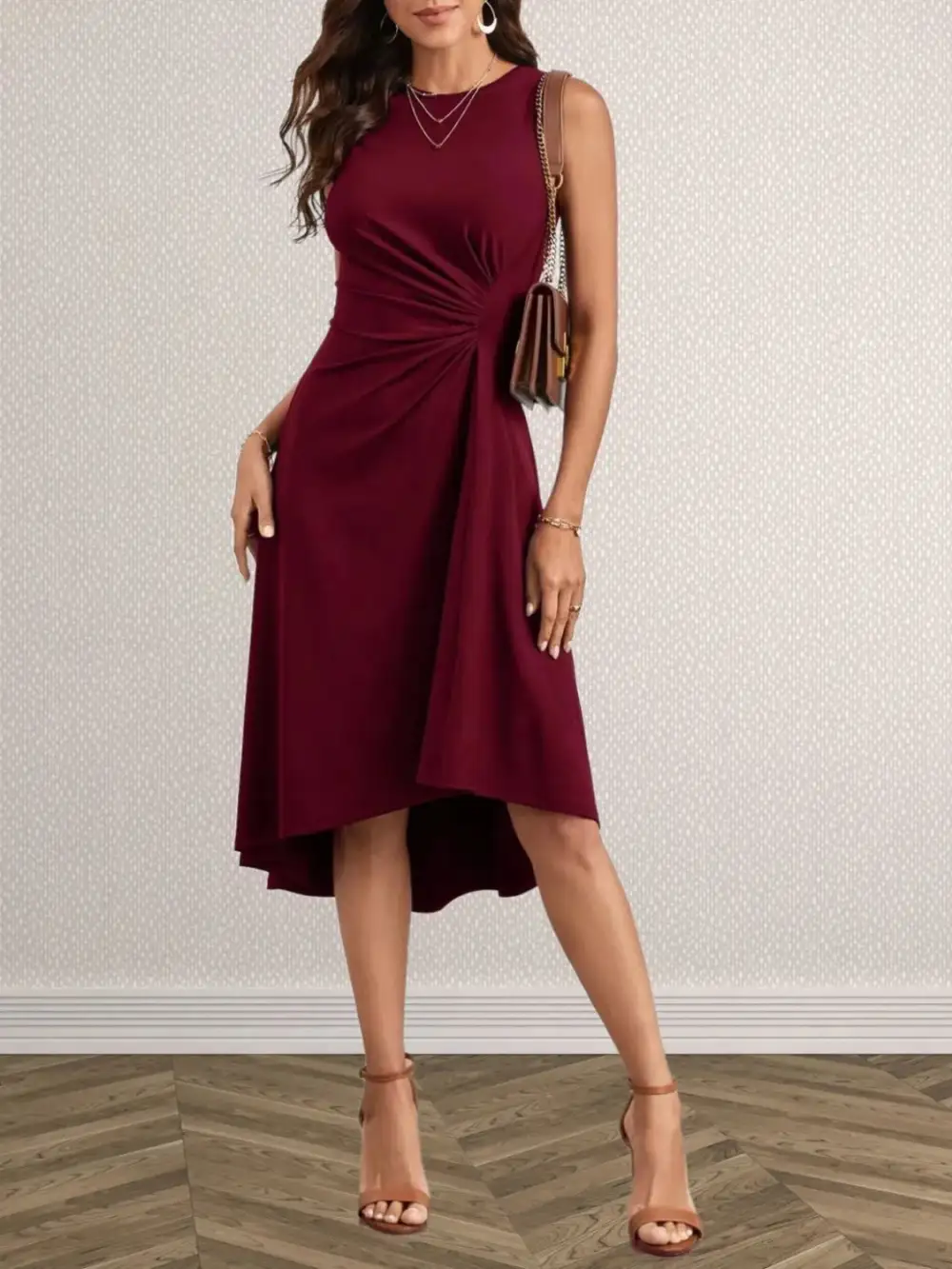 Round Neck A-Line Dress