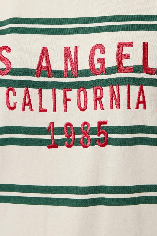 Ivory White & Green Stripe 'Los Angeles' Sweatshirt detail 3