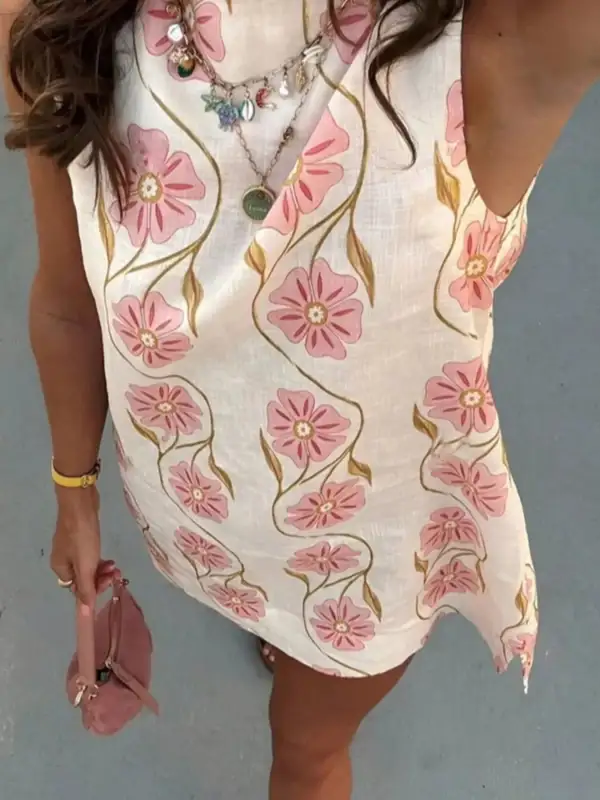 Floral Sleeveless Mini Dress