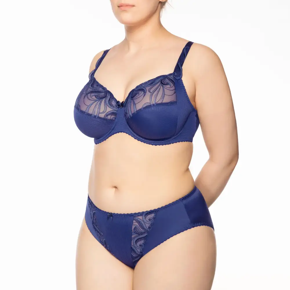 Women's Full Coverage Adjustable Straps Guipure Lace Embroidery Mesh Lift Bra