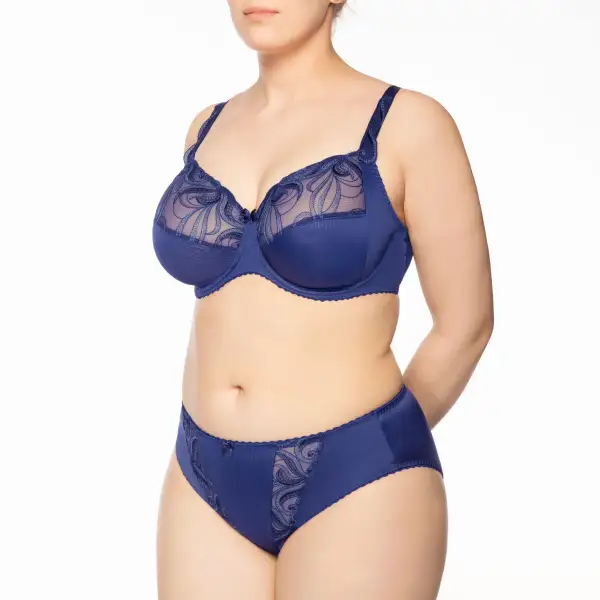 Women's Full Coverage Adjustable Straps Guipure Lace Embroidery Mesh Lift Bra