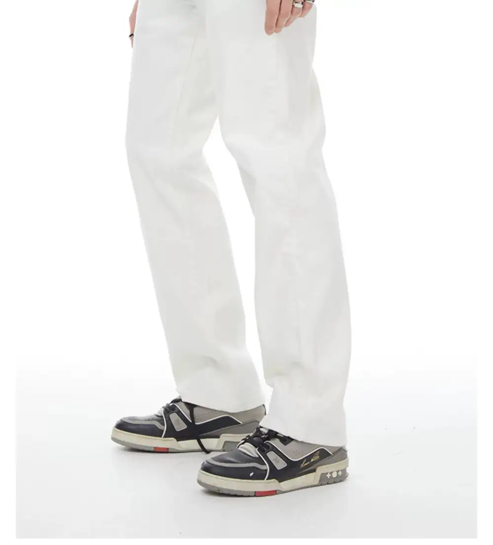 Straight-Leg Light-Wash Jeans