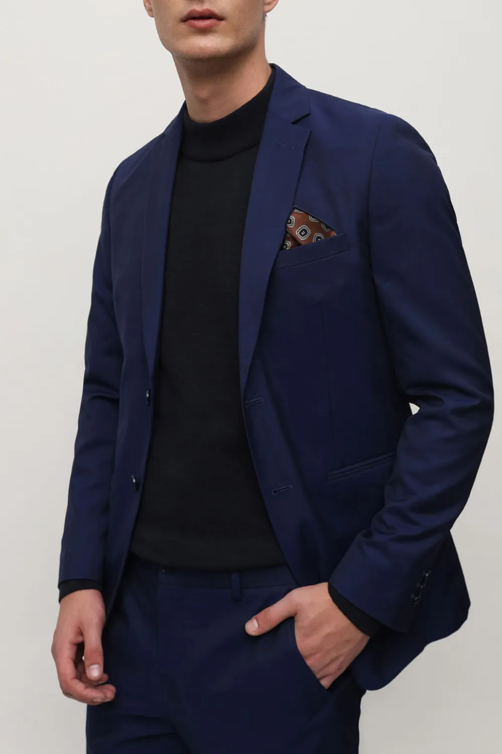 Blue Slim Fit Suit-Set Blazer