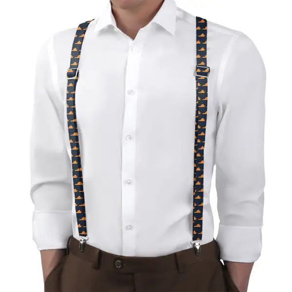 Repeating Graphic Motif Suspenders