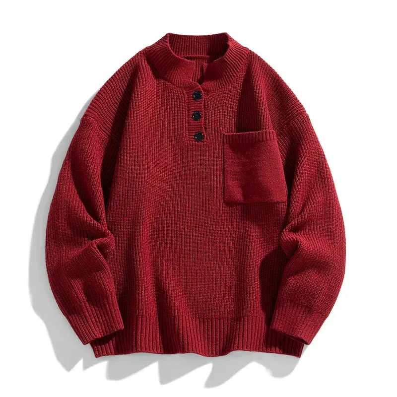 Button Knit Pullover