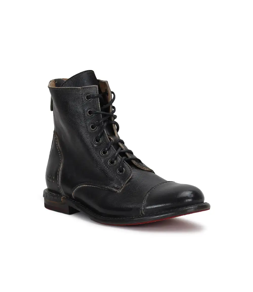 Cap-Toe Contrast-Stitched Heritage Combat Boots