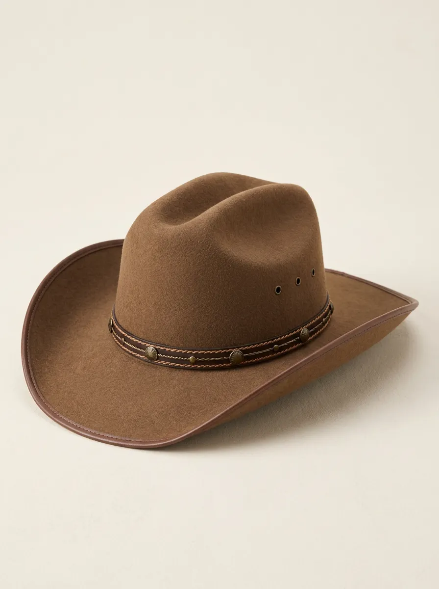 Casual Western Hat with Studded Trim