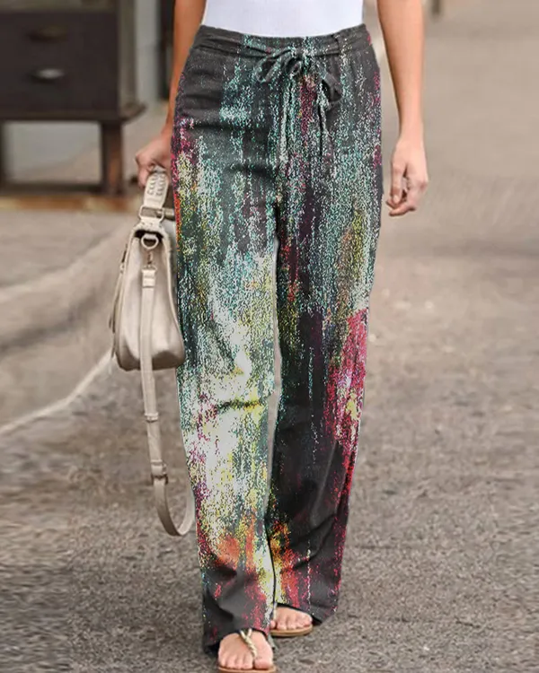 Printed Casual Comfortable Elastic Pants