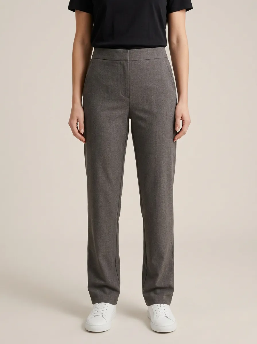 Women's Mid-Rise Tailored Straight-Leg Trousers