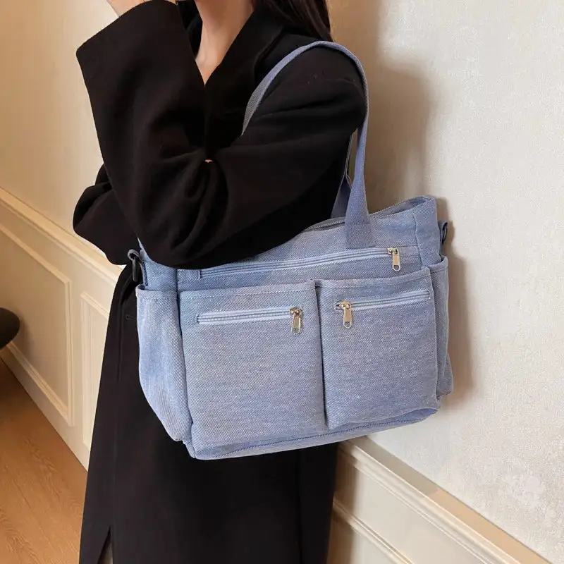 Versatile Utility: Large-Capacity Mesh & Canvas Travel Bag