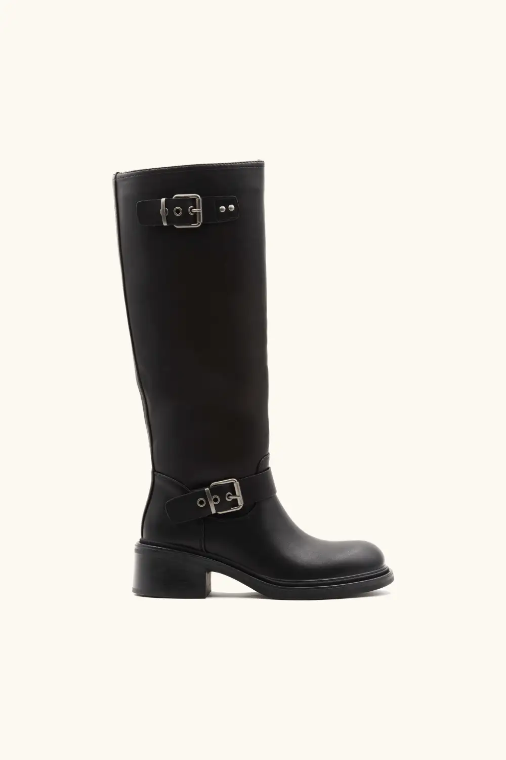 Double Buckle Tall Riding Boots