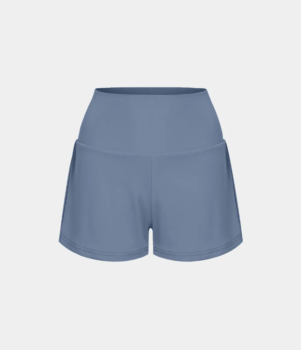2026🔥  Super High Waisted Back Pocket & Side Hidden Pocket 2-in-1 Yoga Shorts 2.5